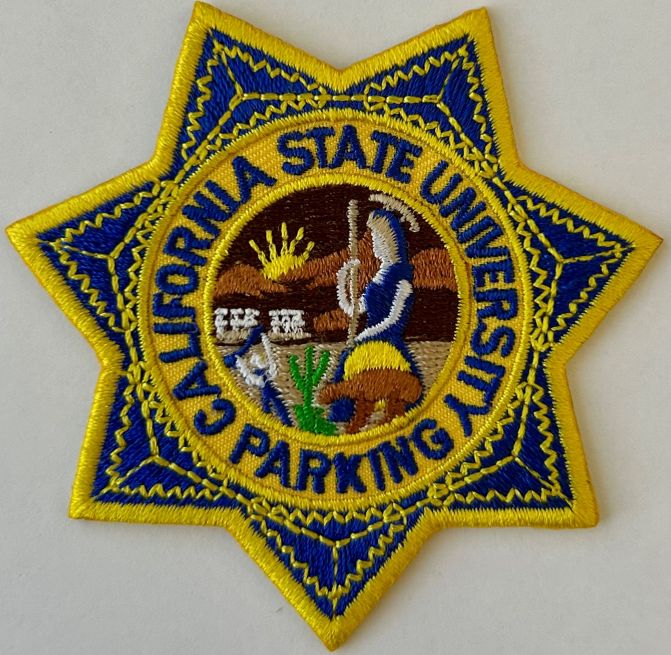 CALIFORNIA STATE UNIVERSITY PARKING BADGE PATCH - SEW ON.